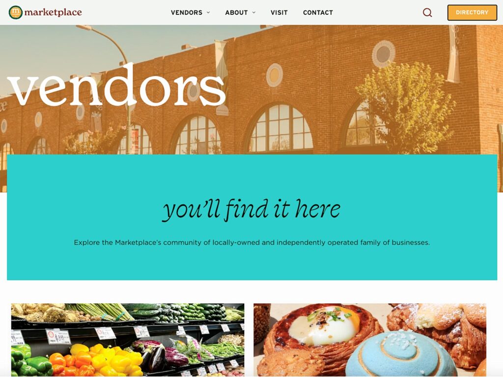 Screenshot of Alameda Marketplace Web Page Designed and Developed by Public Marketing Co.